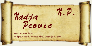 Nadja Peović vizit kartica
